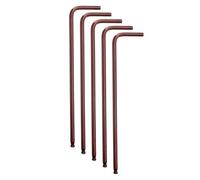 sourcing map 5pcs Ball End Hex Key Wrench 7/64" SAE S2 Steel Long Arm L-Shape Hexagon Wrenches Repairing Tool for Home Bike Motorcycle Repair, Red Brown