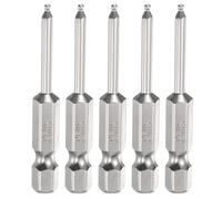 sourcing map 5pcs Ball End Hex Screwdriver Bit H1.5 (1.5mm) Head 1/4" Hex Shank 50mm (2") Long Magnetic S2 Steel Metric Screw Driver Drill Bit Wrench Socket Power Tool