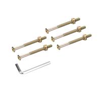 sourcing map 5Pcs Bed Frame Bolts, M8x100mm Hex Socket Head Cap Screws Bolts with Barrel Nuts Hardware Replacement Kit & M5 Hex Wrench for Furniture, Beds, Chair