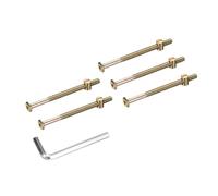 sourcing map 5Pcs Bed Frame Bolts, M8x110mm Hex Socket Head Cap Screws Bolts with Barrel Nuts Hardware Replacement Kit & M5 Hex Wrench for Furniture, Beds, Chair