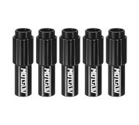 sourcing map 5pcs Bike Inline Cable Adjuster Aluminum Alloy Brake Cable Gear Shift Connector Indexed Inline Cable Tension Adjuster Housing Screws for Mountain and Road Bikes, Black