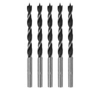 sourcing map 5pcs Brad Point Drill Bits 4.5mm(11/64") Dia Straight Steel Round Shank Drill Metric Brad Point 1.8" Drilling Depth Spiral Twist Drill Bits for Carpenter Woodworking Plastic Rubber