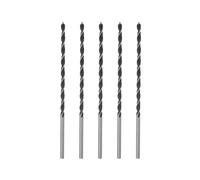 sourcing map 5pcs Brad Point Drill Bits 6mm(15/64") Dia Straight Round Shank Drill Metric Brad Point 5.1" Drilling Depth Spiral Twist Drill Bits for Carpenter Woodworking Plastic Rubber