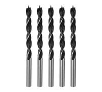 sourcing map 5pcs Brad Point Drill Bits 6mm(15/64") Dia Straight Steel Round Shank Drill Metric Brad Point 2.4" Drilling Depth Spiral Twist Drill Bits for Carpenter Woodworking Plastic Rubber