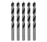 sourcing map 5pcs Brad Point Drill Bits 7.5mm(19/64") Dia Straight Round Shank Drill Metric Brad Point 2.8" Drilling Depth Spiral Twist Drill Bits for Carpenter Woodworking Plastic Rubber