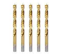 sourcing map 5pcs Brad Point Drill Bits 7mm(9/32") Dia HSS4241 Straight Round Shank Metric Brad Point Spiral Twist Drill Bits for Carpenter Woodworking Plastic Rubber, Golden