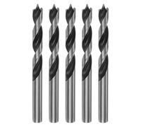 sourcing map 5pcs Brad Point Drill Bits 9.5mm(24/64") Dia Straight Round Shank Drill Metric Brad Point 3" Drilling Depth Spiral Twist Drill Bits for Carpenter Woodworking Plastic Rubber