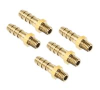 sourcing map 5Pcs Brass Hose Barb Fittings Metric M6-1 Male to Barb Fit Hose ID 6mm Barbed Pipe Fitting Adapter Connector for Water Fuel Air