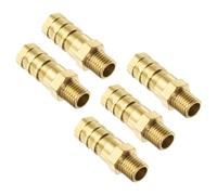 sourcing map 5Pcs Brass Hose Barb Fittings Metric M8-1 Male to Barb Fit Hose ID 10mm Barbed Pipe Fitting Adapter Connector for Water Fuel Air