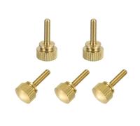 sourcing map 5Pcs Brass Knurled Thumb Screws, M3x12mm Shoulder Bolts Stepped Grip Knobs Fasteners Solid Brass Diamond Knurled Thumb Screws Knobs for Electronic, Mechanical