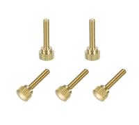 sourcing map 5Pcs Brass Knurled Thumb Screws, M4x20mm Shoulder Bolts Stepped Grip Knobs Fasteners Solid Brass Diamond Knurled Thumb Screws Knobs for Electronic, Mechanical