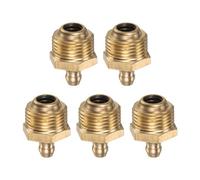 sourcing map 5pcs Brass Straight Grease Fitting R3/8-19 SAE Thread Hydraulic Grease Nipple Accessories for Car