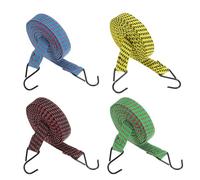 sourcing map 5Pcs Bungee Cords, 3.5 Meter Length Bungee Cords with Hooks 0.98" Width Adjustable Flat Elastic Rubber Bungee Straps for Luggage, Roof Racks, Tarpaulin, Moving Cargo, Camps, Tarps