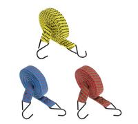 sourcing map 5Pcs Bungee Cords, 3 Meter Length Bungee Cords with Hooks 0.98" Width Adjustable Flat Elastic Rubber Bungee Straps for Luggage, Roof Racks, Tarpaulin, Moving Cargo, Camps, Tarps