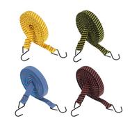 sourcing map 5Pcs Bungee Cords, 5 Meter Length Bungee Cords with Hooks 0.98" Width Adjustable Flat Elastic Rubber Bungee Straps for Luggage, Roof Racks, Tarpaulin, Moving Cargo, Camps, Tarps