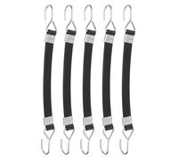 sourcing map 5Pcs Bungee Cords with Hooks, 0.2 Meter Bungee Straps Rubber Tarp Straps Tie Down Cords with Metal Hook Buckles for Securing Motorcycle Cargo Tarps Canvases, Black