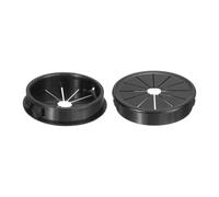 sourcing map 5Pcs Cable Grommets, Snap Bushing Grommet for Holes with 2"(50mm) Mounting, Round Nylon Snap in Cable Desk Grommet for Cables and Cords Management, Black