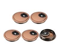 sourcing map 5Pcs Cable Hole Cover 2-3/8 Inch Zinc Alloy Desk Cable Wire Cord Grommet Hole Cover for Office Computer Desk Wire Organizer, Red Bronze