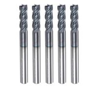 sourcing map 5pcs Carbide Square End Mill, 1/4" Diameter AlTiN BN Coated 4 Flutes Milling Bit Cutter, for Hardened Steel Cast iron Alloy Metal, 1/4" Shank 3/4" Cut Length 2-1/2" Long HRC50