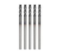 sourcing map 5pcs Carbide Square Nose End Mill Bit 3/32" Cut Dia 4 Flutes TiAlN Coated Milling Cutter for Hardened Steel Metal (3/32" Shank 9/32" Cut Length 1-1/2" Long 30 Degree Helix)
