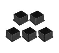 sourcing map 5Pcs Chair Leg Floor Protectors, 51 x 51mm/2.01 x 2.01inch PVC Anti-Slip Square Furniture Leg Feet Cover for Hardwood Floors Patio Chair Table Bed, Black