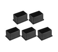sourcing map 5Pcs Chair Leg Floor Protectors, 54 x 34mm/2.13 x 1.34inch PVC Anti-Slip Square Furniture Leg Feet Cover for Hardwood Floors Patio Chair Table Bed, Black