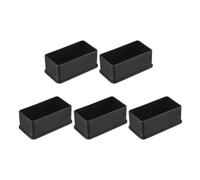 sourcing map 5Pcs Chair Leg Floor Protectors, 84 x 44mm/3.31 x 1.73inch PVC Anti-Slip Square Furniture Leg Feet Cover for Hardwood Floors Patio Chair Table Bed, Black