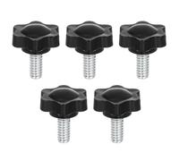 sourcing map 5Pcs Clamping Screw Knob, 25mm Dia Plum Hex Shaped Grips Knob, Plum Hex Shaped Screws Handle 1/4"-14 Male Thread for Remove Hand Tightening Knob