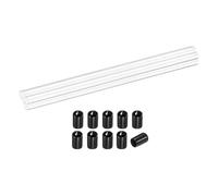 sourcing map 5Pcs Clear Rigid Acrylic Pipe, 8mm(0.31") ID x 12mm(0.47") OD 12" Round Polycarbonate Tube Plastic Tubing with Rubber Caps for Plumbing, Lighting, Aquarium, DIY Projects