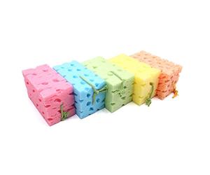 sourcing map 5pcs Colorful Rectangle Honeycomb Style Car Cleaning Washing Sponge