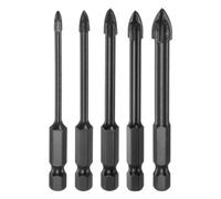 sourcing map 5pcs Concrete Masonry Drill Bit Set 3mm (1/8") 4mm (5/32") 5mm (3/16") 6mm (1/4") 8mm (5/16") Tungsten Carbide Tip Triangle Cross Drill Bits for Ceramic Tile Brick Glass