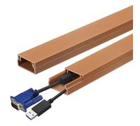 sourcing map 5pcs Cord Hider Wall 15inx0.8inx0.4in (LxWxH) PVC Cable Cover Self Adhesive Wire Hider Wall Mounted TV Cable Raceway for Cables Management (75in Total Length),Brown
