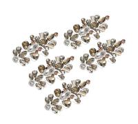 sourcing map 5Pcs Crystal Rhinestone Applique, Glitter Rhinestone Iron on Patches Hot Fix or Sew on Sewing Appliques for Bridal Clothes Belt Bags Decoration (1.6 x 3.1 Inch, Light Brown)
