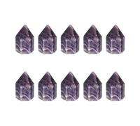 sourcing map 5Pcs Crystals Wands, Amethyst Natural Hexagonal Crystal for Chakra Meditation Wire Wrapping Home Decor Bulk Rough Stone Collection, 15 x 25mm