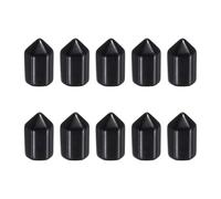 sourcing map 5Pcs Crystals Wands, Black Obsidian Natural Hexagonal Crystal for Chakra Meditation Wire Wrapping Home Decor Bulk Rough Stone Collection, 15 x 25mm (Black)