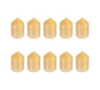 sourcing map 5Pcs Crystals Wands, Citrine Natural Hexagonal Crystal for Chakra Meditation Wire Wrapping Home Decor Bulk Rough Stone Collection, 15 x 25mm (Pale Yellow)
