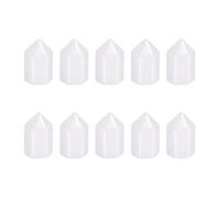 sourcing map 5Pcs Crystals Wands, Clear Quartz Natural Hexagonal Crystal for Chakra Meditation Wire Wrapping Home Decor Bulk Rough Stone Collection, 15 x 25mm (White)
