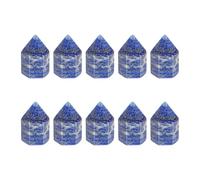 sourcing map 5Pcs Crystals Wands, Lapis Lazuli Natural Hexagonal Crystal for Chakra Meditation Wire Wrapping Home Decor Bulk Rough Stone Collection, 15 x 25mm (Cyan White)