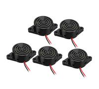 sourcing map 5Pcs DC 3V-24V 100dB Active Electronic Buzzer Beep Tone Alarm Ringer Continuous Sound Black