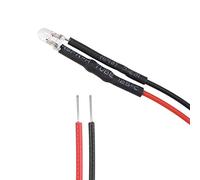 sourcing map 5Pcs DC 6V 3mm Pre Wired LED, Flashing Blue Light Round Top Clear Lens, Light Emitting Diodes with Edge