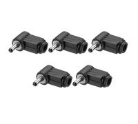 sourcing map 5pcs DC Power Male Adapter, 3.5mm x 1.1mm 0.79" Trigger DC Power Jack Plug Adapter Connector for DC Cable Adapter Replacement Repairing, Black