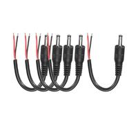 sourcing map 5pcs DC Power Pigtails Cable, 3.5mm x 1.35mm Male Barrel Plug Connector to Bare Wire Open End 10cm for PC Laptop Toys Cellphone Electronic Devices