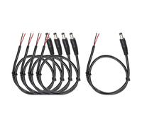sourcing map 5pcs DC Power Pigtails Cable, 5.5mm x 2.5mm Male Barrel Plug Connector to Bare Wire Open End 50cm for PC Laptop Toys Cellphone Electronic Devices