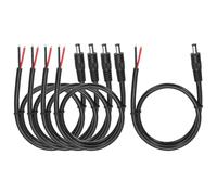 sourcing map 5pcs DC Power Pigtails Cable, 5.5mm x 2.5mm Male Barrel Plug Connector to Bare Wire Open End 50cm for CCTV Camera, DVR, LED Strip
