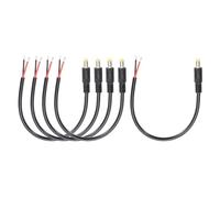 sourcing map 5pcs DC Power Pigtails Cable, 5.5mm x 2.5mm Male Barrel Plug Connector to Bare Wire Open End 25cm for PC Laptop Toys Cellphone Electronic Device