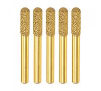 sourcing map 5Pcs Diamond Mounted Point 6mm Brazed Grinder Round Head 6mm Shank Grinding Rotary Bit Marble Stone Carving Tool