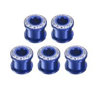sourcing map 5pcs Double Chain Ring Bolts M8 Aluminum Alloy Bicycle Crankset Nut Chainwheel Screws for Road Bike Mountain Bike, Blue