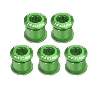 sourcing map 5pcs Double Chain Ring Bolts M8 Aluminum Alloy Bicycle Crankset Nuts Chainwheel Screw for Road Bike Mountain Bike, Green