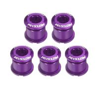 sourcing map 5pcs Double Chain Ring Bolts M8 Aluminum Alloy Bicycle Crankset Nuts Chainwheel Screw for Road Bike Mountain Bike, Purple