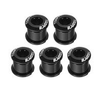 sourcing map 5pcs Double Chain Ring Bolts M8 Aluminum Alloy Bicycle Crankset Nuts Chainwheel Screws for Road Bike Mountain Bike, Black